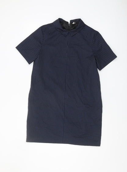 Topshop Women's Blue Shift Dress, Size 8, Workwear