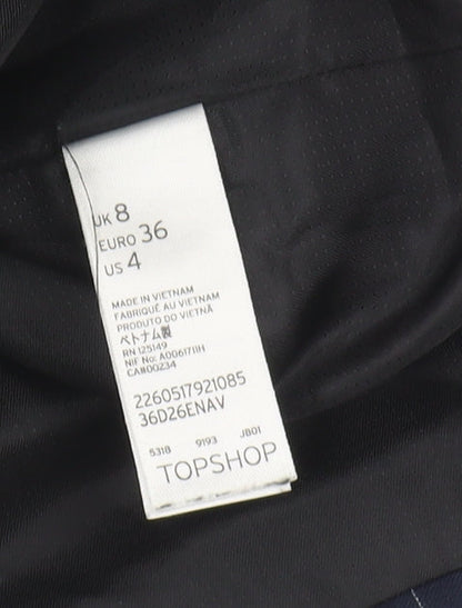Topshop Women's Blue Shift Dress, Size 8, Workwear