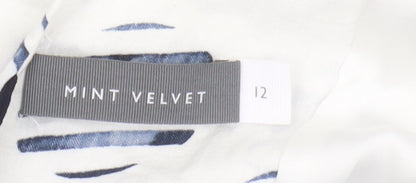 Mint Velvet Women's White Polka Dot Dress - Size 12