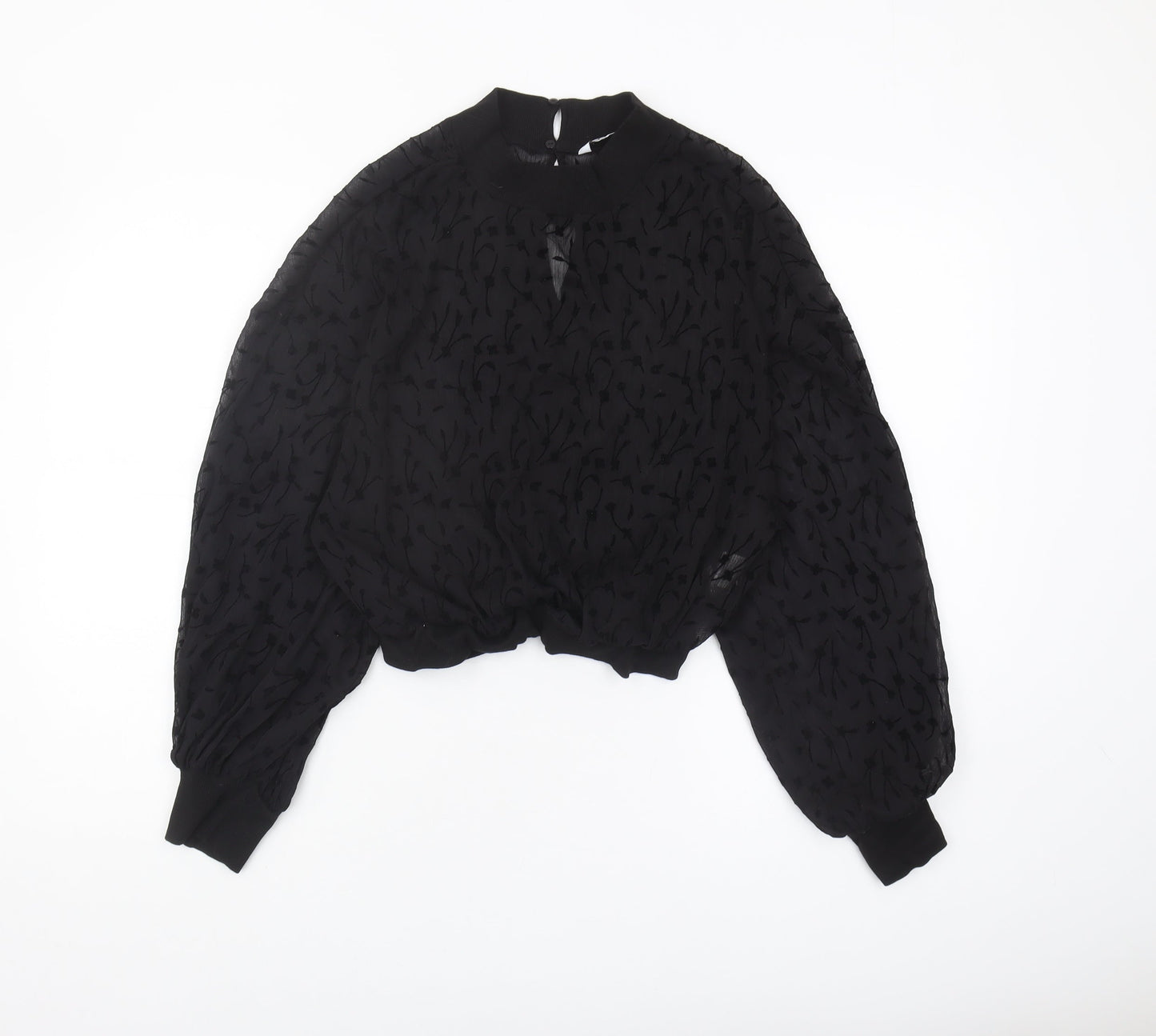 Womens UK Size 12 Zara Black Basic Blouse