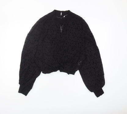 Womens UK Size 12 Zara Black Basic Blouse
