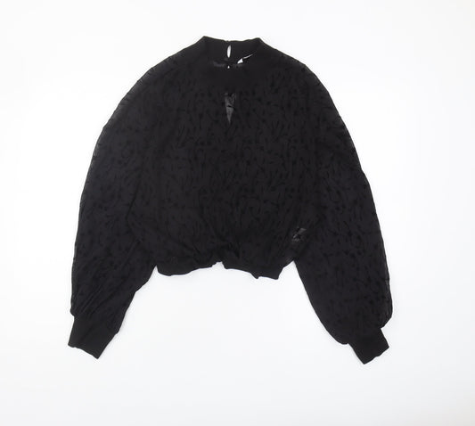 Womens UK Size 12 Zara Black Basic Blouse
