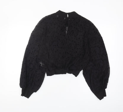 Womens UK Size 12 Zara Black Basic Blouse