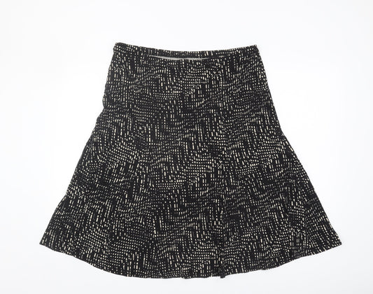 Marks and Spencer Women’s Black Geometric A-Line Skirt, Size 16
