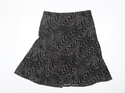 Marks and Spencer Women’s Black Geometric A-Line Skirt, Size 16