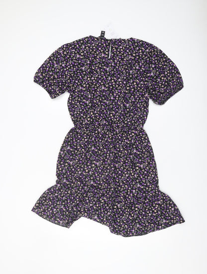 New Look Girls Multicoloured Fit & Flare Floral Dress Size L