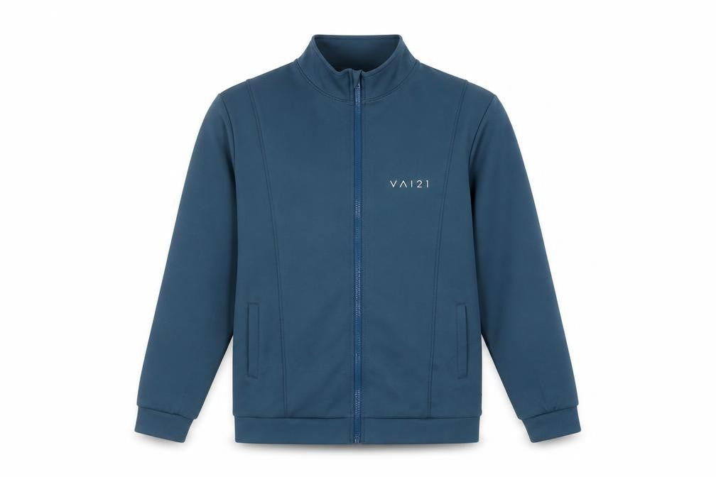 Front view of VAI21 Men's Blue Polyester Basic Jacket L