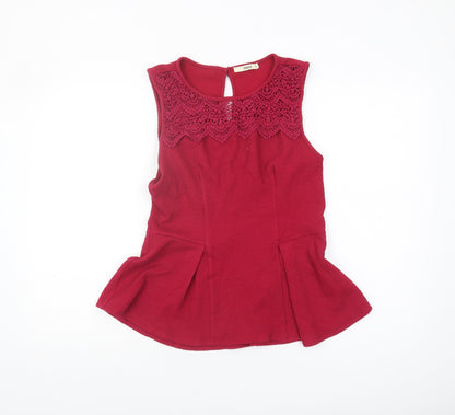 Womens UK Size M Oasis Red Basic Blouse