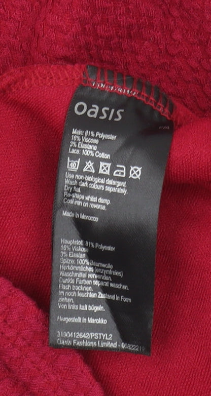 Womens UK Size M Oasis Red Basic Blouse