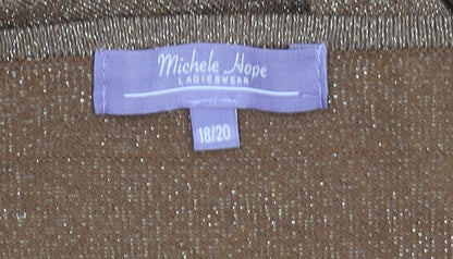 Michele Hope Women's Brown V-Neck Pullover Jumper Size 18