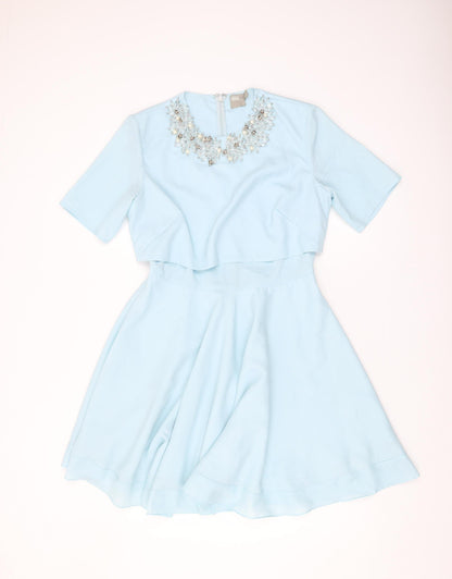 ASOS Women's Blue Fit & Flare Dress Size 12