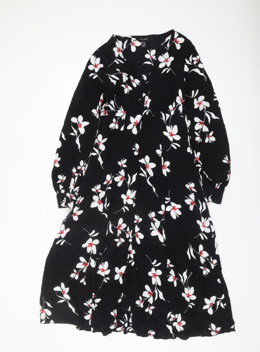 New Look Women's Black Floral Dress Size 8