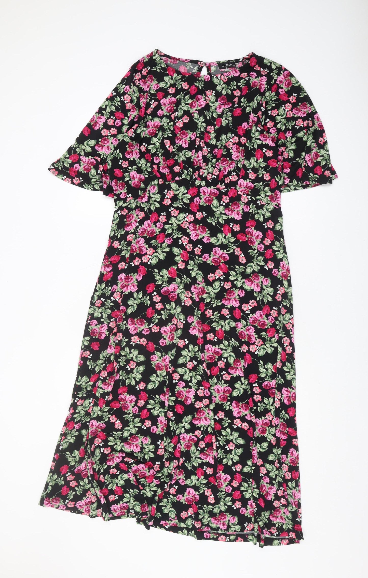 Dusk Women's Multicoloured Floral Midi A-Line Dress