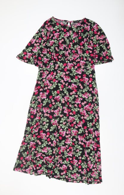 Dusk Women's Multicoloured Floral Midi A-Line Dress