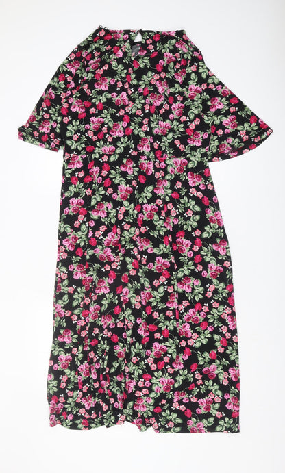 Dusk Women's Multicoloured Floral Midi A-Line Dress