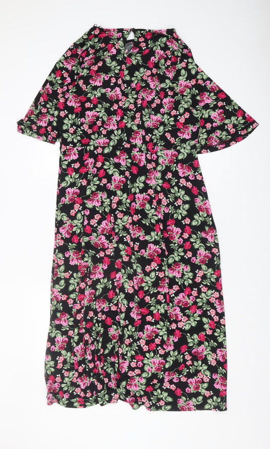 Dusk Women's Multicoloured Floral Midi A-Line Dress