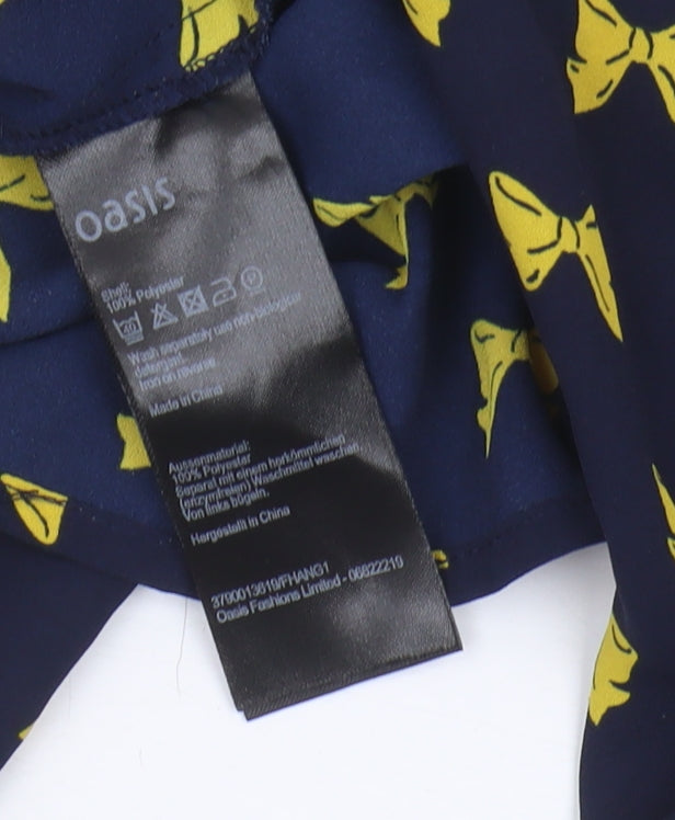 Womens UK Size 10 Oasis Multicoloured Basic Blouse