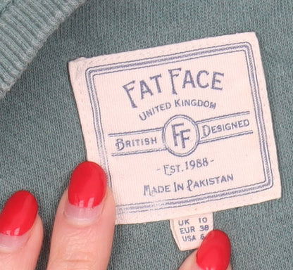 Womens UK Size 10 Fat Face Green Pullover Sweatshirt