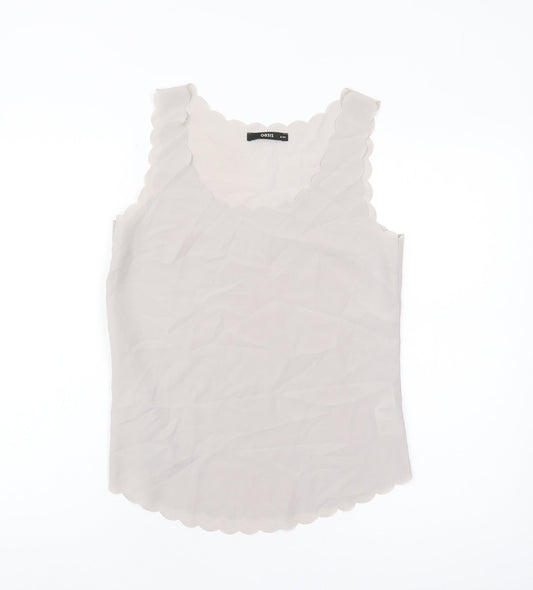 Womens UK Size 8 Oasis Beige Basic Tank