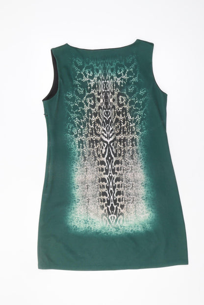 Boske Women's Green Animal Print Sleeveless Dress