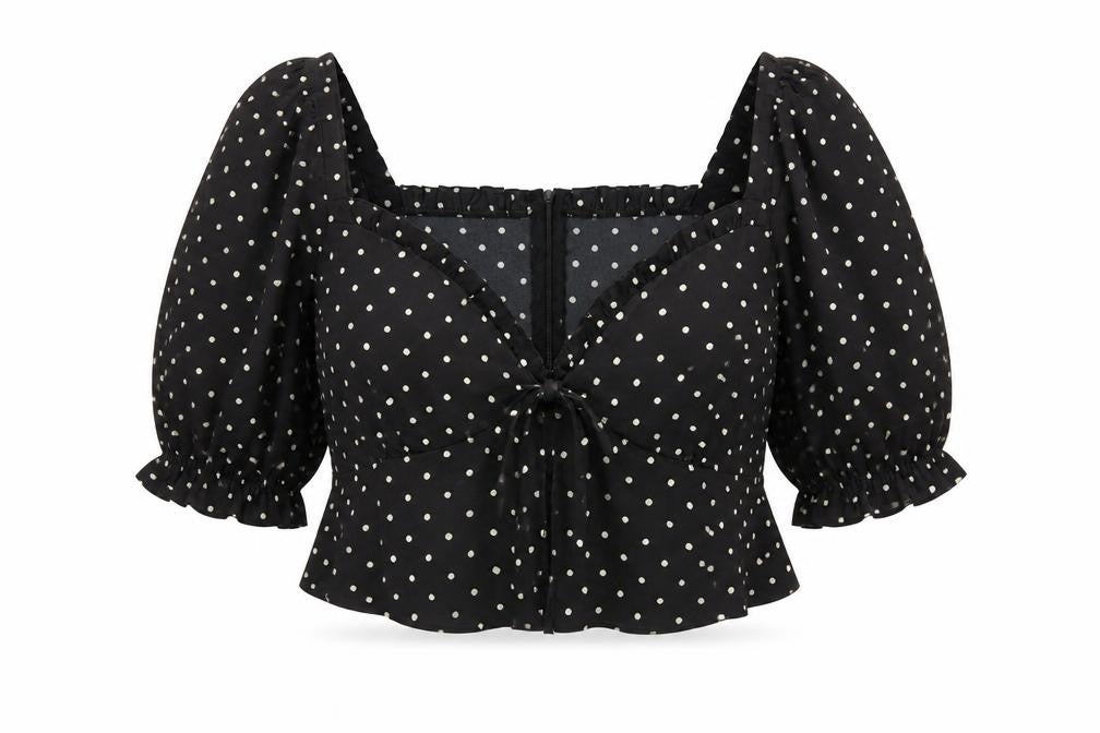 Womens UK Size L Brave Soul Black Cropped Blouse
