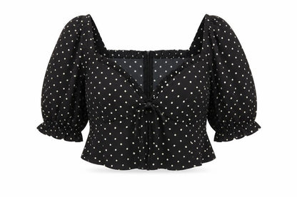 Womens UK Size L Brave Soul Black Cropped Blouse