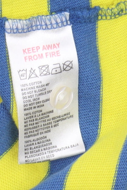 iets frans Men's Multicoloured Striped Polo Shirt M