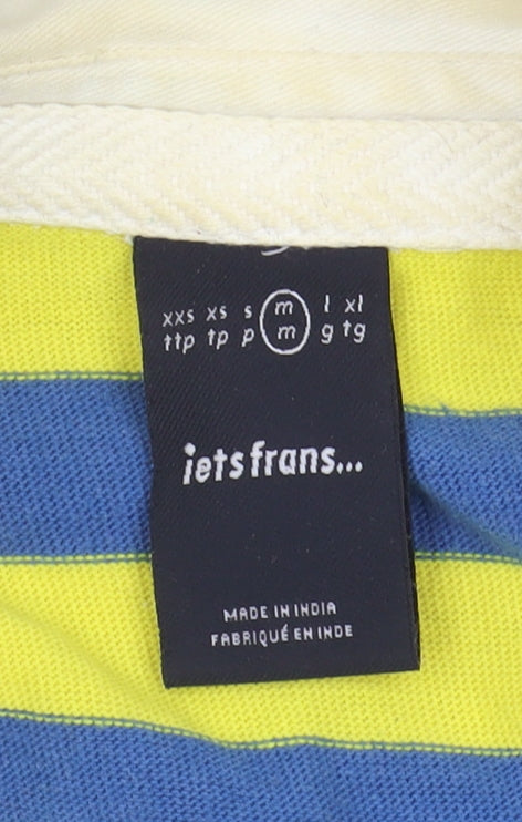 iets frans Men's Multicoloured Striped Polo Shirt M