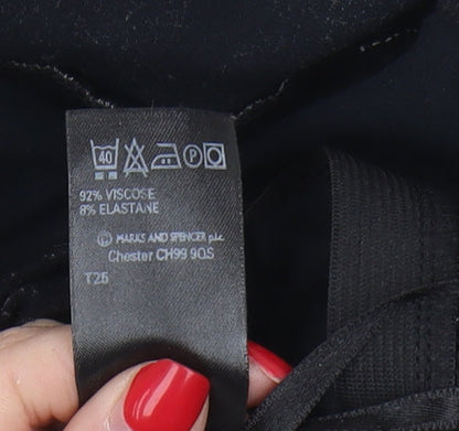 Marks and Spencer Floral Black Skirt Size 14 Viscose