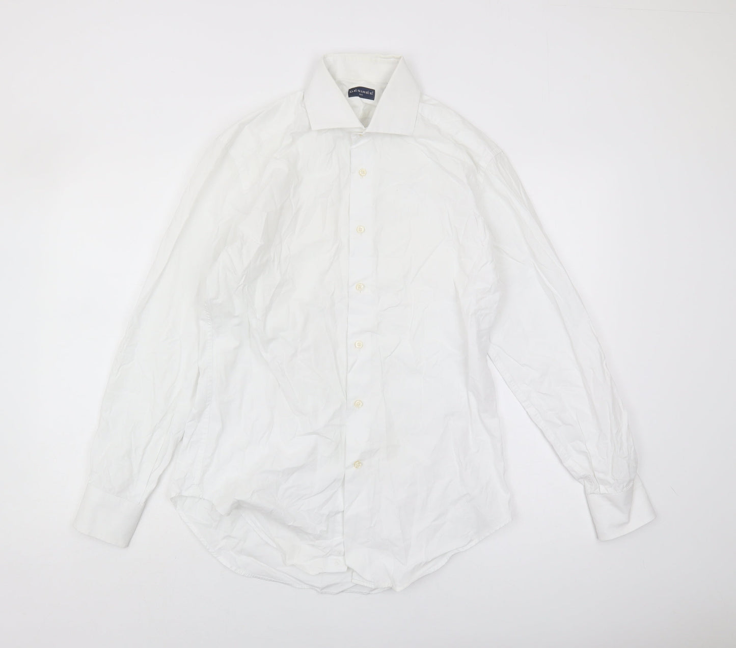 Désirée Men's White Casual Cotton Button-Up Shirt
