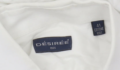 Désirée Men's White Casual Cotton Button-Up Shirt