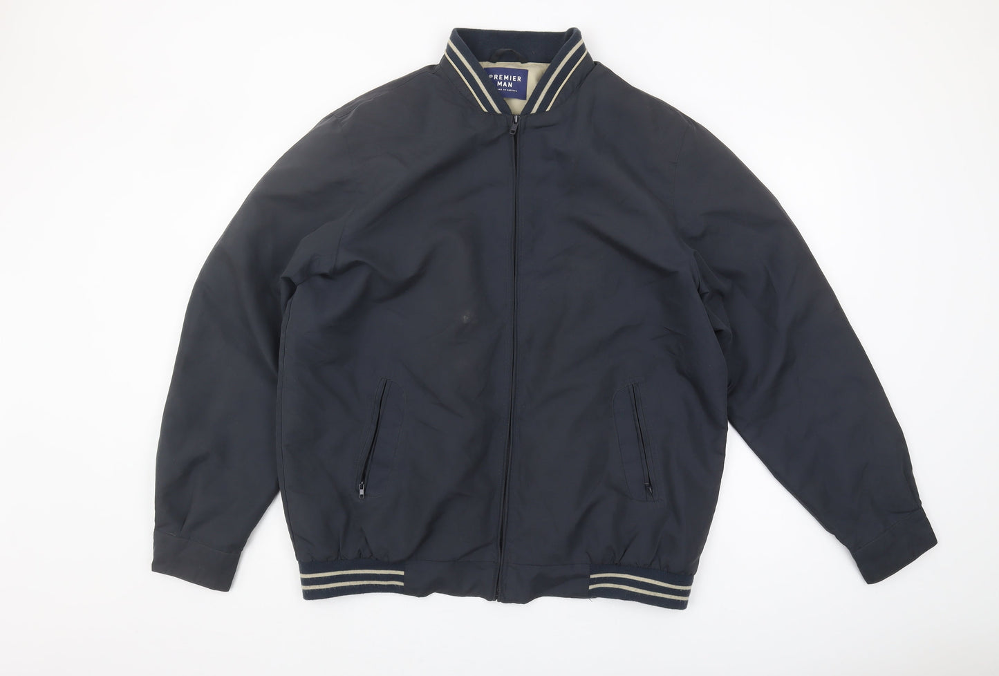 Mens UK Size L Premier Man Blue Varsity Jacket
