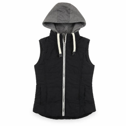 New Look Women's Black Hooded Padded Waistcoat Size 10