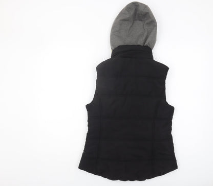 New Look Women's Black Hooded Padded Waistcoat Size 10