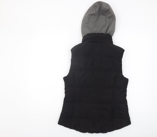 New Look Women's Black Hooded Padded Waistcoat Size 10