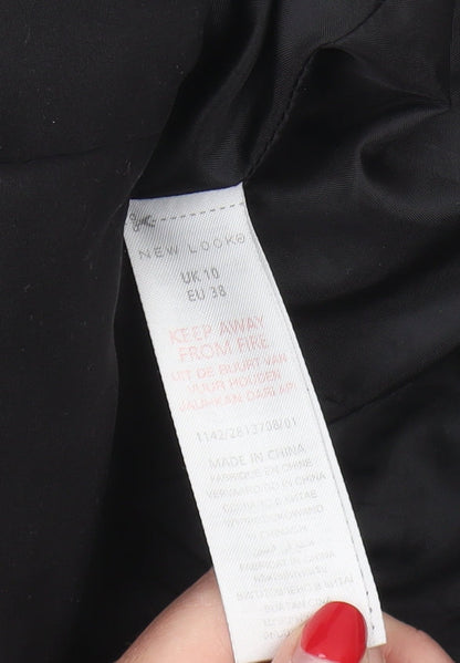 New Look Women's Black Hooded Padded Waistcoat Size 10