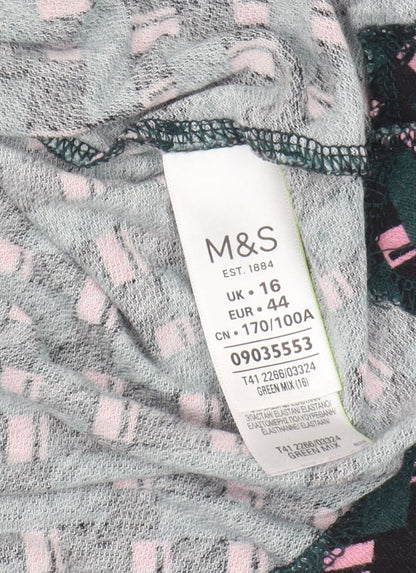 Womens UK Size 16 Marks and Spencer Multicoloured Basic Blouse