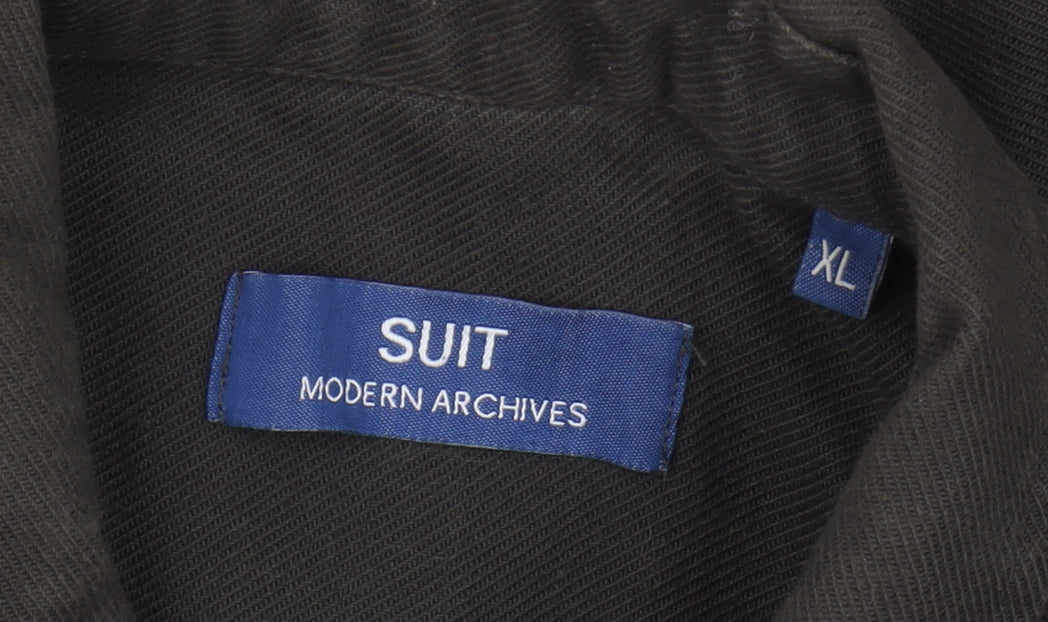 Suit Men's Black XL Button-Up Casual Shirt
