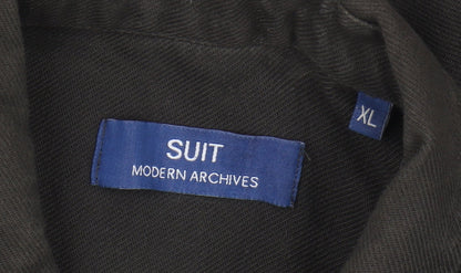Suit Men's Black XL Button-Up Casual Shirt