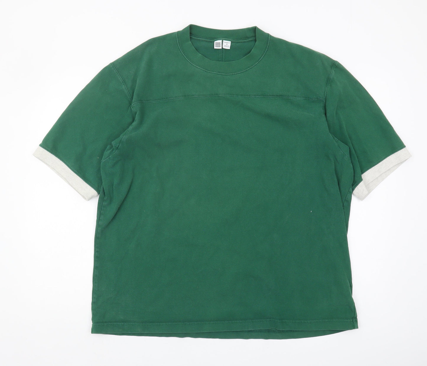 Uniqlo Men's XL Green Cotton Crew Neck T-Shirt