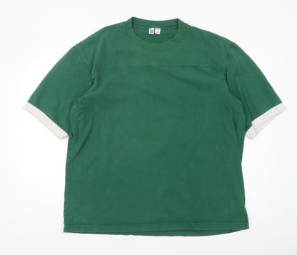 Uniqlo Men's XL Green Cotton Crew Neck T-Shirt