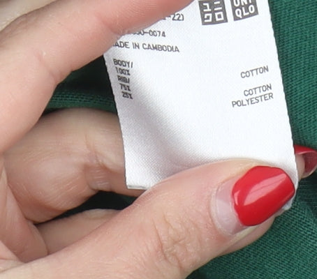 Uniqlo Men's XL Green Cotton Crew Neck T-Shirt