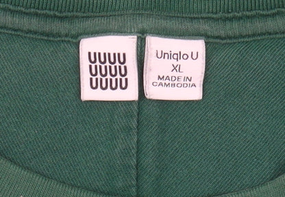 Uniqlo Men's XL Green Cotton Crew Neck T-Shirt