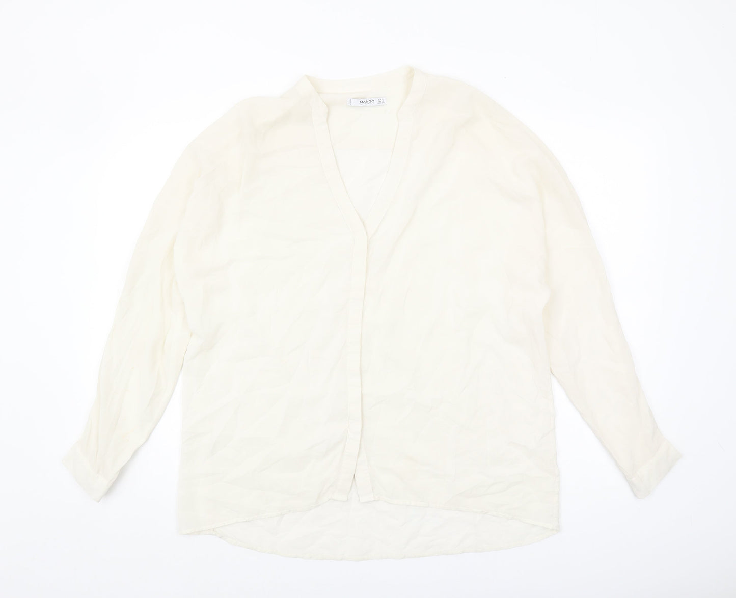 Womens UK Size S Mango Ivory Basic Blouse