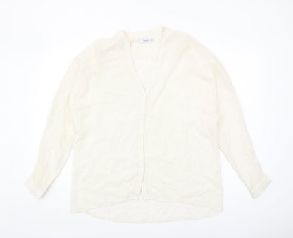 Womens UK Size S Mango Ivory Basic Blouse