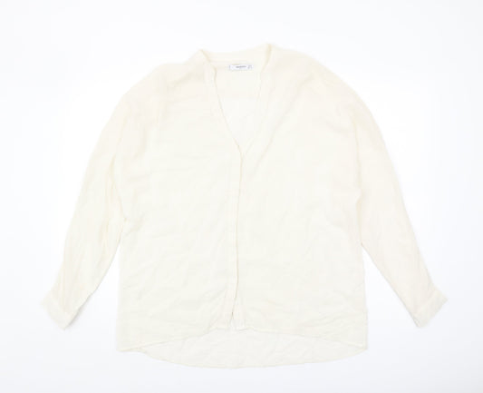 Womens UK Size S Mango Ivory Basic Blouse
