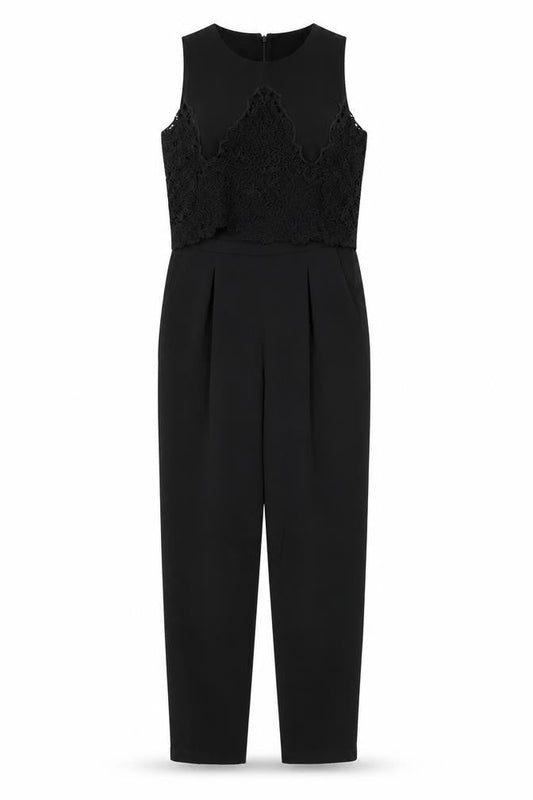 Womens UK Size 8 Warehouse One-Piece Black Jumpsuit
