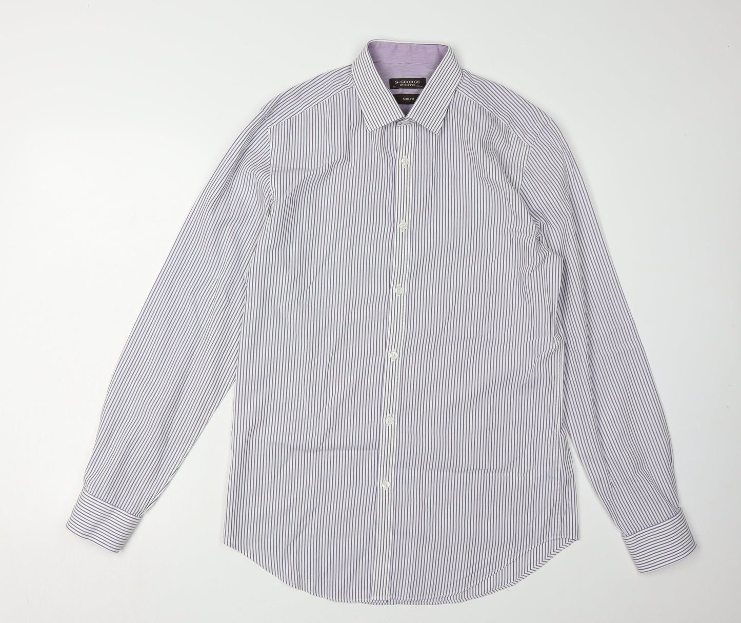 St.George by Duffer Men's Stripe Shirt Slim Fit 15.5