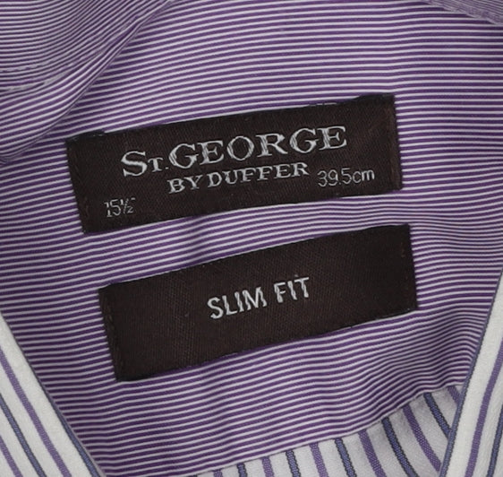 St.George by Duffer Men's Stripe Shirt Slim Fit 15.5