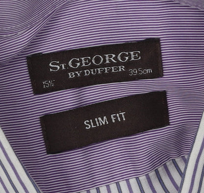 St.George by Duffer Men's Stripe Shirt Slim Fit 15.5